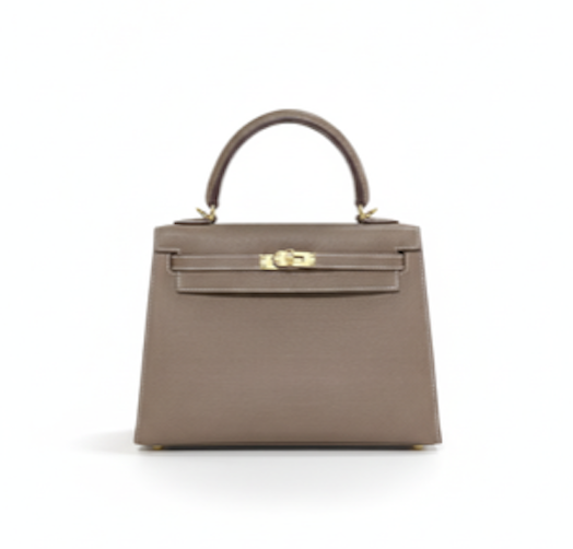 Hermès Hermes Kelly 25 Etoupe GHW