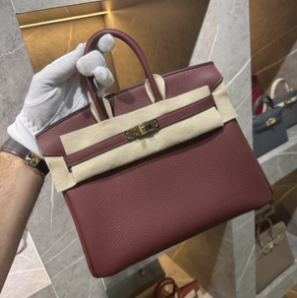 Hermès Hermes Birkin 25 Rouge H