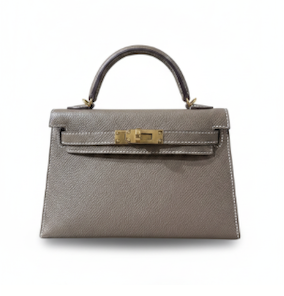 Hermès Mini Kelly Etoupe GHW