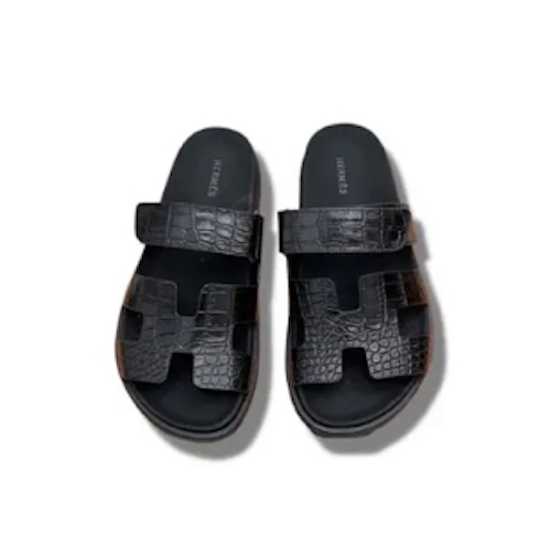 Hermès Hermes Chypre Sandals Black Croco