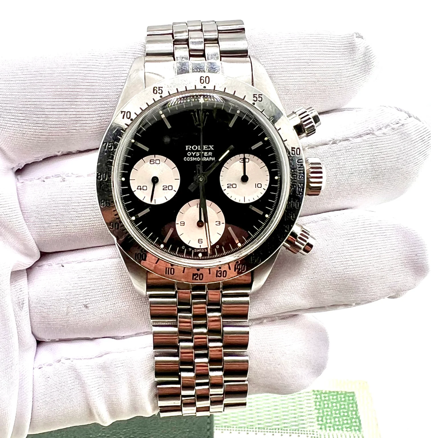 Rolex Daytona Black Dial Jubilèe 37mm Paper no box 6265 1975