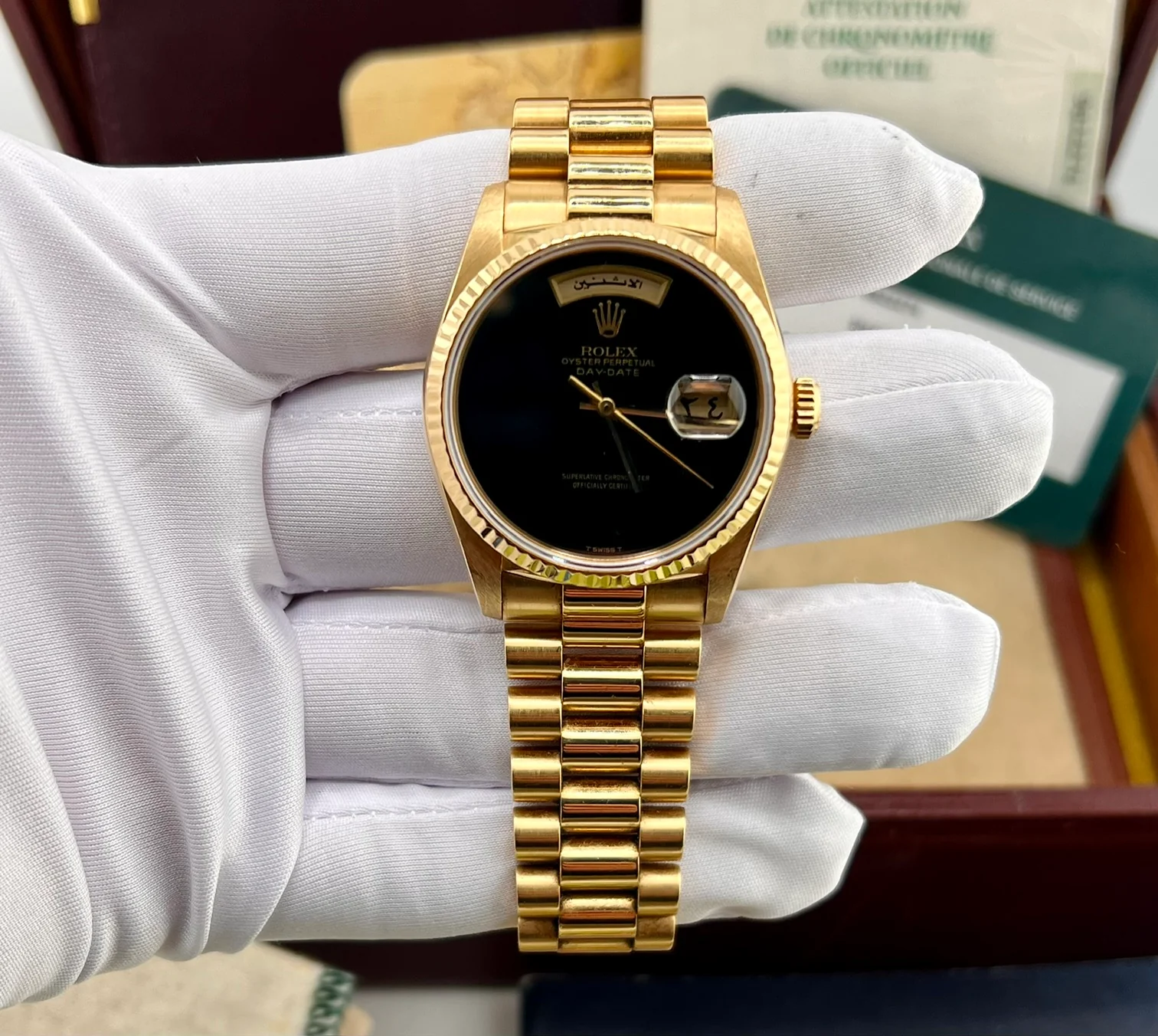 Rolex Day-Date 36mm Onix Dial Full Set Bahrain Service 2020 18038 1986