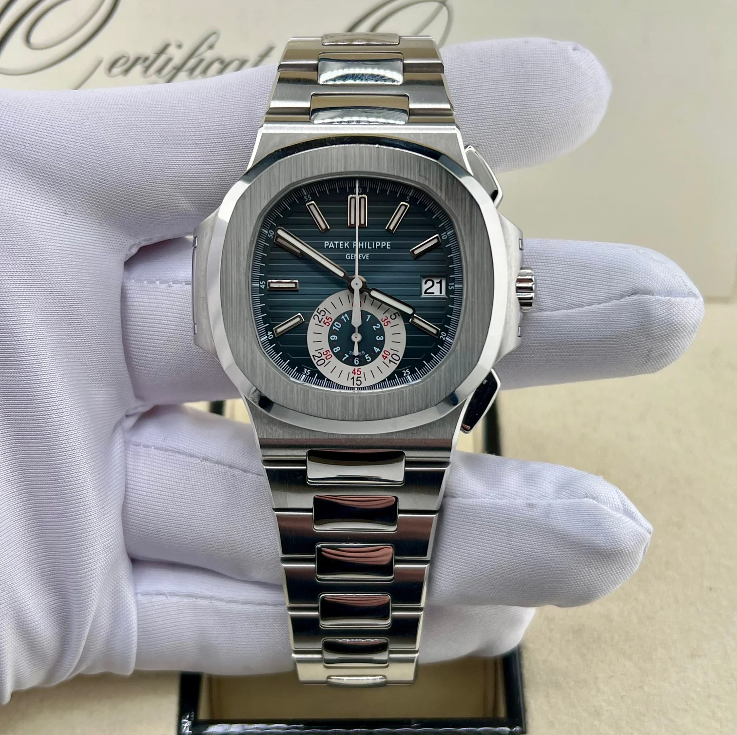 Patek Philippe Nautilus Blue Dial Full Set (USA) 5980:1A 2009