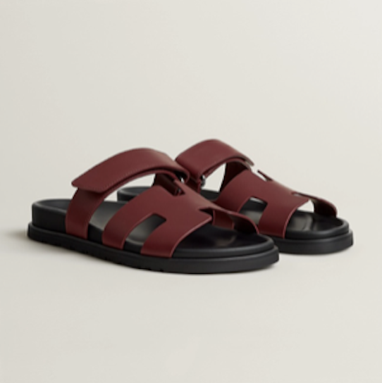 Hermès Hermes Chypre Sandals Burgundy