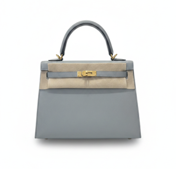 Hermès Kelly 25 blue glacier